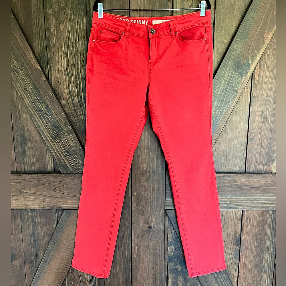 DKNY Jeans Women’s Red SoHo Skinny Stretchy Vibrant Jeans 33 inch inseam Size 10